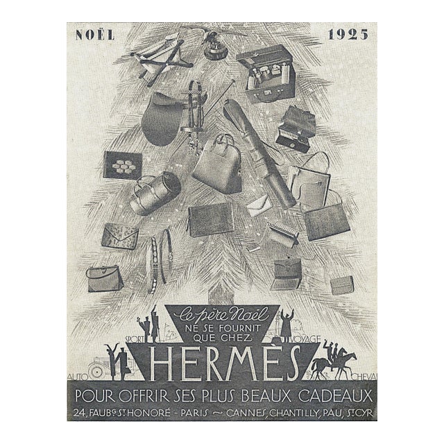 1925 Rare French Hermes Christmas Print For Sale