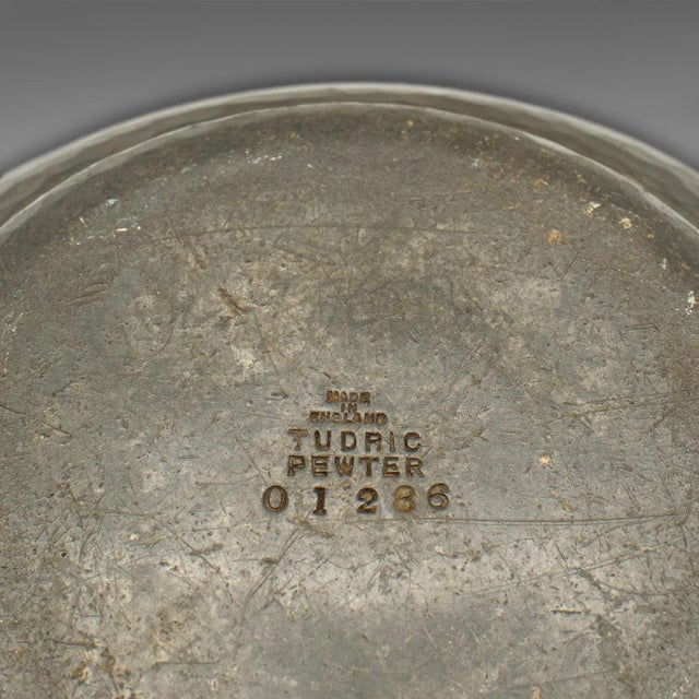 Gray 1900s Edwardian Small Antique Salter, English, Tudric Pewter, Dish, Liberty of London For Sale - Image 8 of 9