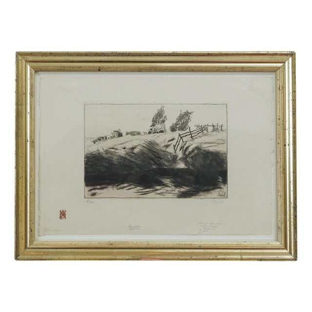Bernhard Pankok, Cows by the Water, Etching For Sale