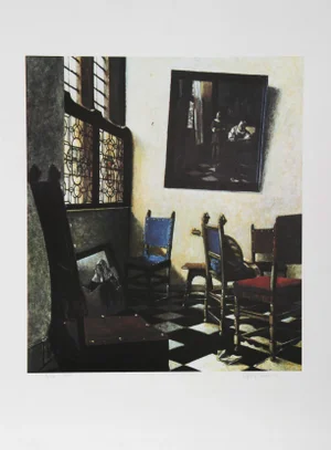 George Deem, Vermeer's Moving, Lithograph