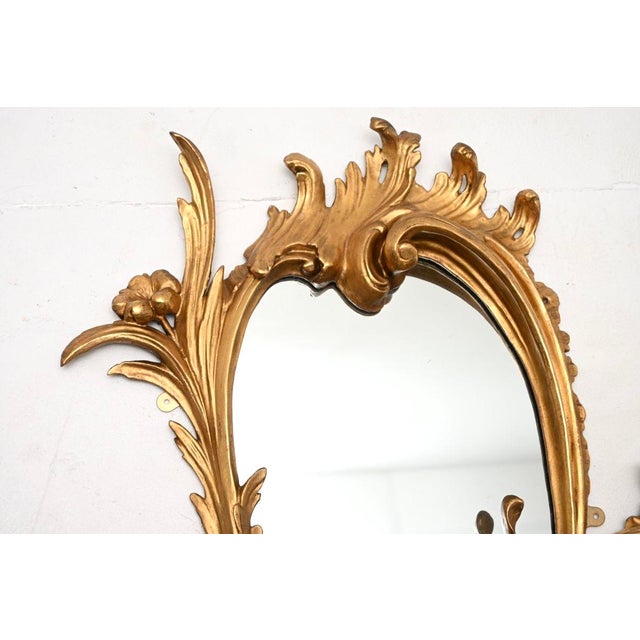 Antique French Carved Gilt Wood Mirrors, 1850, Set of 2 For Sale - Image 6 of 11