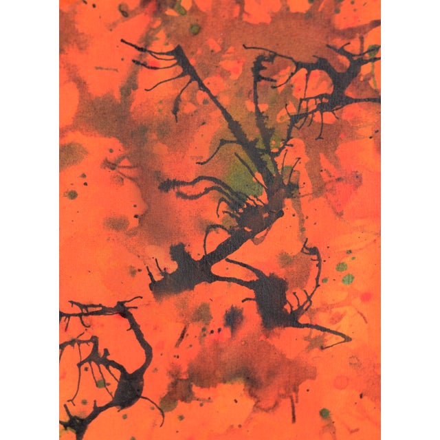 Orange Infusion - Watercolor and Ink on Paper by Dister For Sale - Image 4 of 5