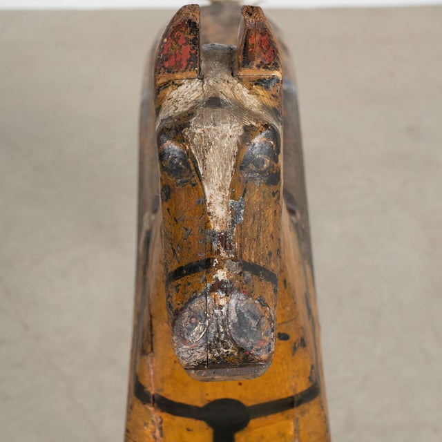 Brown Mid 19th Century Swedish Original Painted Pine Small Carousel Horse For Sale - Image 8 of 14