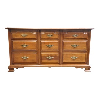 Permacraft / Sanford Solid Cherry Early American Traditional 62" Triple Dresser 79-02 For Sale