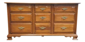 Permacraft / Sanford Solid Cherry Early American Traditional 62" Triple Dresser 79-02