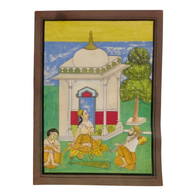 Pushtimarg Gauche Painting of Fokelore Date 1964 For Sale