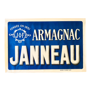Amangnac Janneau 1950s Original French Advertising Poster Liquor & Spirits 31.5x47.75”