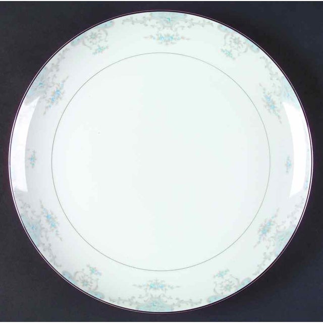 Vintage , Fashion Royale Fine China Heirloom Blue White Silver Rim Set