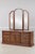 Traditional Thomasville Oak Long Dresser W. Trifold Mirror For Sale - Image 3 of 18