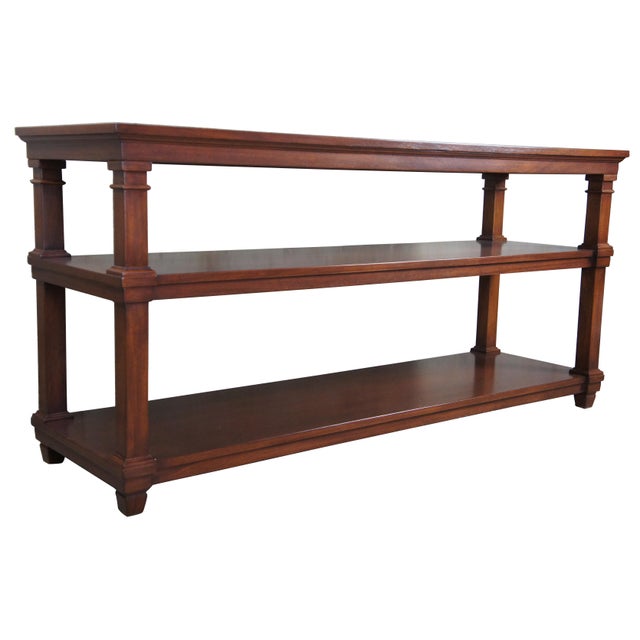 Traditional Solid Oak 3 Tier Console Table Chairish