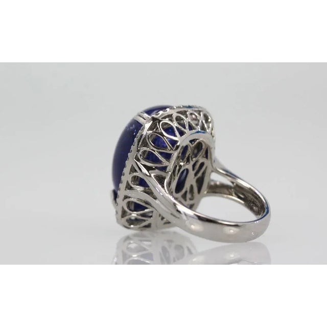 Tanzanite 35.39 Ct Cabochon High Dome Ladies Ring Size 6.5 For Sale In Los Angeles - Image 6 of 11
