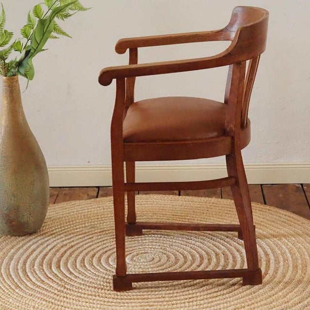 Art Deco Oak Armchair, 1925 For Sale - Image 3 of 15