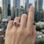 Metal Toi Et Moi Gemstone Ring: Amethyst and Moissanite, Size 7.5 For Sale - Image 7 of 9
