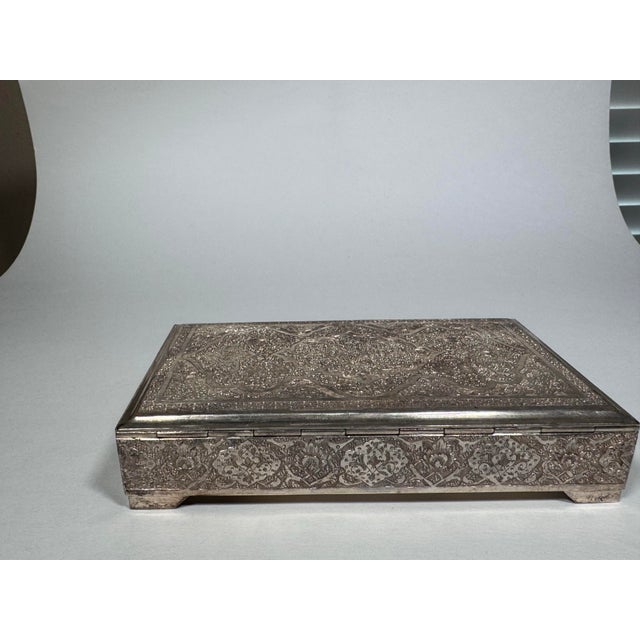 1970s 1970s Hand-Engraved 84 Silver Decorative Box For Sale - Image 5 of 12