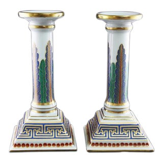 Pair of Mottahedeh Egyptian Revival-Style Candlesticks For Sale