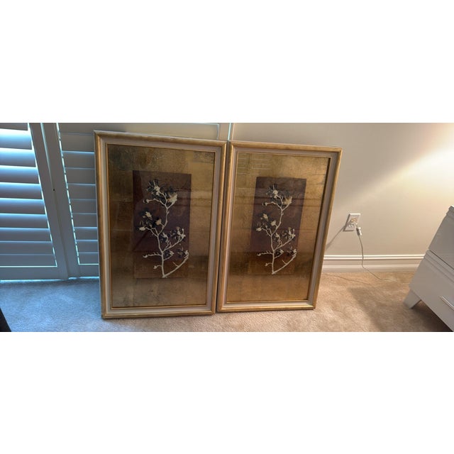 John-Richard Gold Leaf Branches I & II – Matching Pair – Botanical Art For Sale In Miami - Image 6 of 9