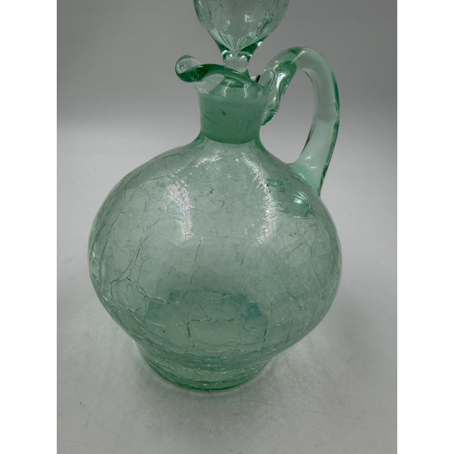 Glass Carafe with Crackle Glass Look For Sale - Image 5 of 16