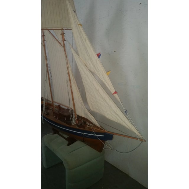 Wood Six Foot Model Sailboat For Sale - Image 7 of 7