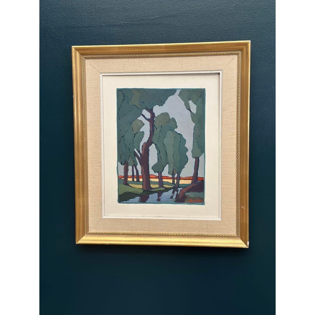 Josef Emil B Lemon, Landscape with Trees, 1960s, Oil on Panel, Framed For Sale - Image 5 of 18