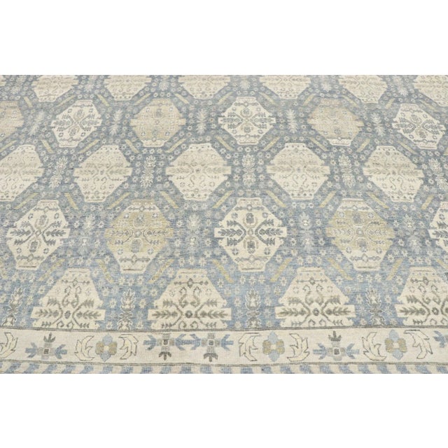 Vintage Soft Blue Distressed Rug, 09'10 X 13'01 For Sale - Image 4 of 9