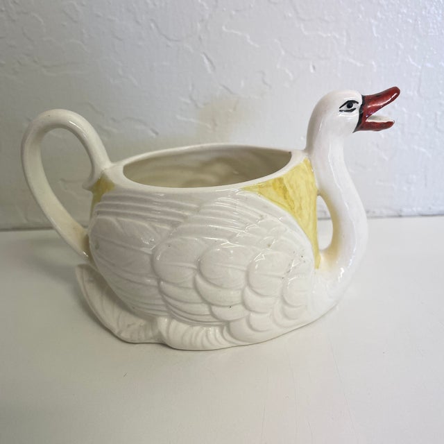 Vintage Checho Slovakian Ceramic Swan Tea Set 3 Pieces Chairish