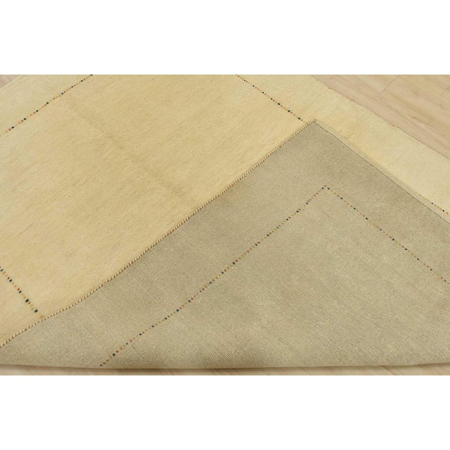 Gabbeh Rug 5’4” X 7’10” Ivory Wool Contemporary Hand-Knotted Area Carpet For Sale - Image 12 of 13