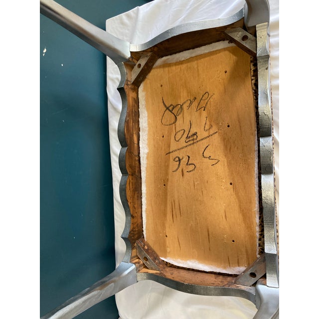 Vintage Small Painted Bench With Leopard Upholstery For Sale - Image 10 of 11