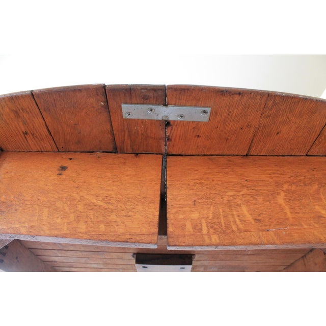 Antique Solid Oak Oval Drop Leaf Dining Table For Sale - Image 11 of 12