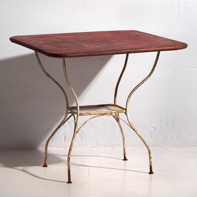Antique Red Garden Table, 1920s For Sale - Image 10 of 10