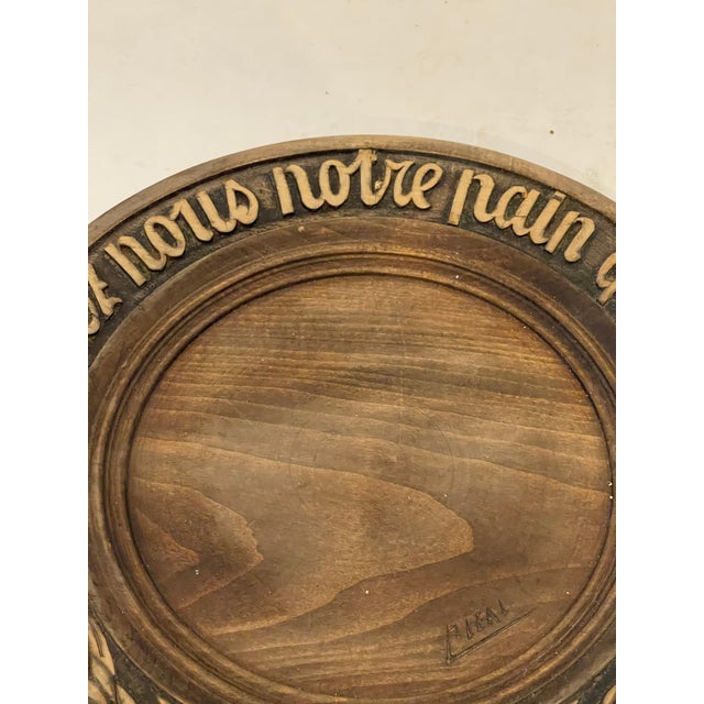 1950s French Carved Wood Bread Platter, Signed For Sale - Image 5 of 7