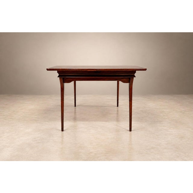 Mid-Century Modern Brazilian Modern Three-Position Extendable Dining Table in Caviúna Hardwood, 1960s For Sale - Image 3 of 18