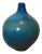 Mid-Century Bulbous Blue Art Glass Vase For Sale