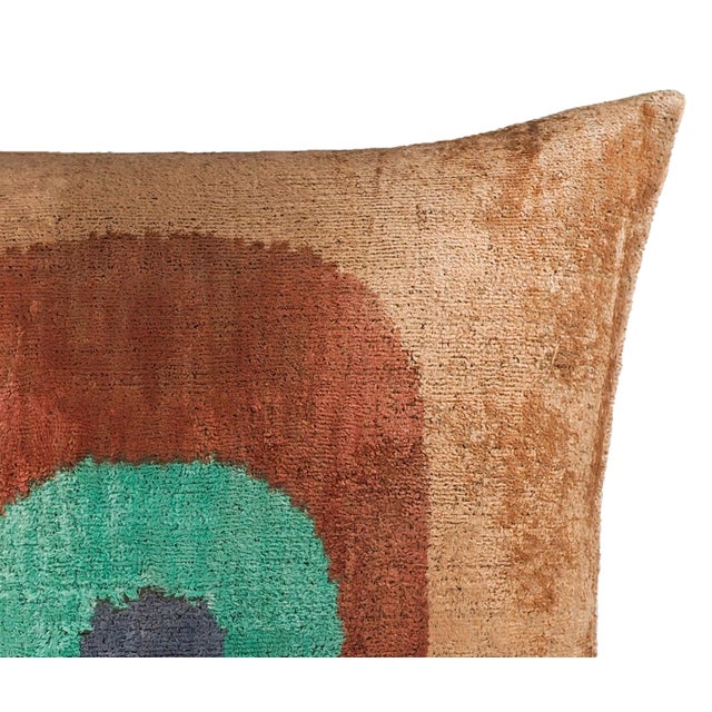 Contemporary Madonna Silk Velvet Ikat Throw Pillow Cover, 20 X 20 For Sale - Image 3 of 5