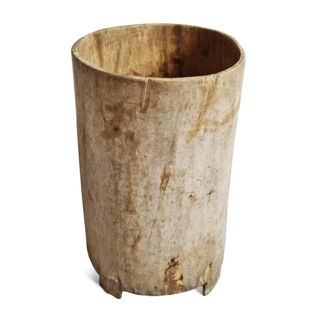 Vintage Large Naga Wood Container Pot | Chairish
