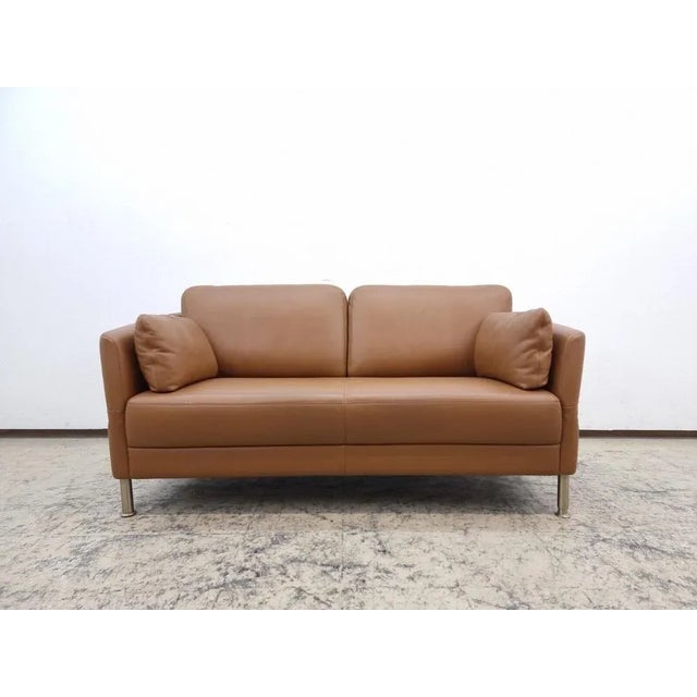 Set of Leather Sofa in Cognac Colors For Sale - Image 5 of 13
