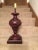 Hand Carved Walnut Finish Wooden Lamp For Sale - Image 11 of 13