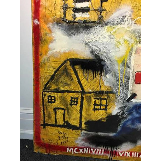 Modernistic Painting in the Manner of Jean-michel Basquiat, Circa 1980 For Sale In Philadelphia - Image 6 of 12
