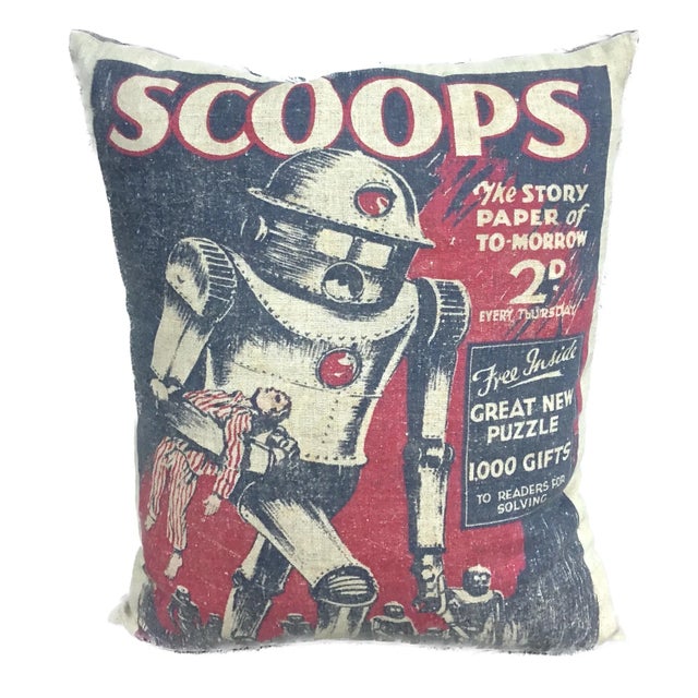 Late 20th Century Vintage Streamline Style "Scoops" Pillows, Pr For Sale - Image 5 of 6