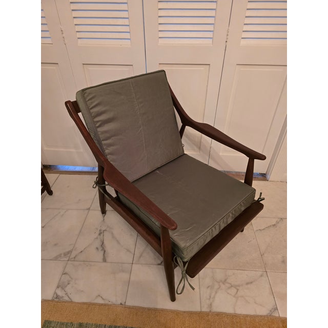 Vintage Mid Century Modern Ole Wanscher Style Lounge Chair For Sale In Boston - Image 6 of 8