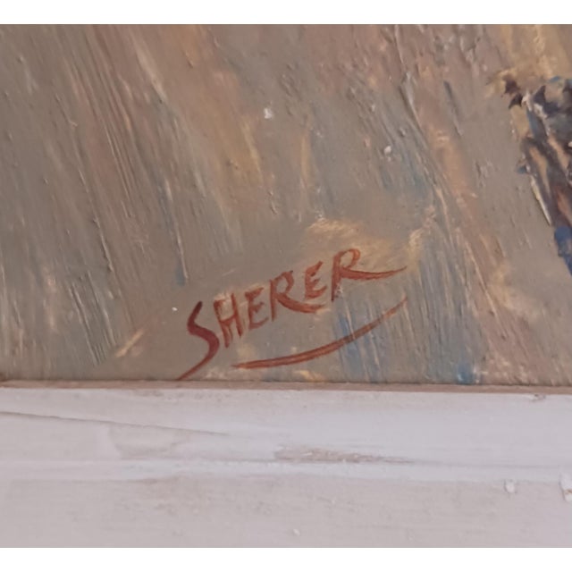 1960s Renslow Parker Sherer Oil on Board 1967 "Rockport" Well-Listed Artist For Sale - Image 5 of 8