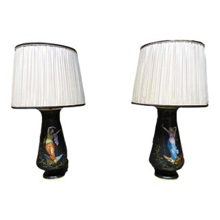 Antique French Porcelain Ceiling Lamps, Set of 2 For Sale