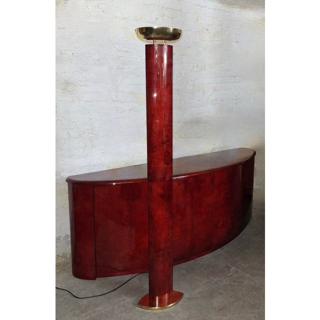 Italian Convex Sideboard in Lacquered Parchment by Aldo Tura For Sale - Image 15 of 17