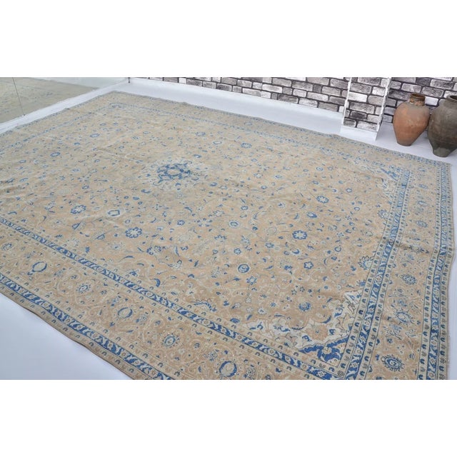 Handmade wool carpet in Turkish Anatolia , Vintage Oushak Rug,Turkish Vintage Anatolian Rug, Handmade wool Rug . One Of...