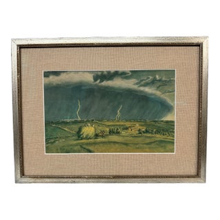 Late 20th Century John Steuart Curry "The Line Storm" Print, Signed For Sale