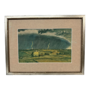 Late 20th Century John Steuart Curry "The Line Storm" Print, Signed