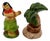 1980's Hula Girl & Palm Tree Ceramic Tabletop Matching Salt & Pepper Shaker Set For Sale