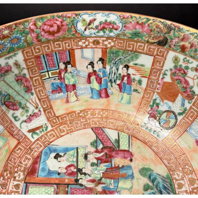 Ceramic Late 19th Century Antique Qing Chinese Famille Rose Canton Porcelain Bowl For Sale - Image 7 of 12