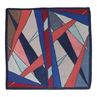 Vintage Zabihi Collection American Hooked Abstract Scatter Square Rug - 2'11" x 3'2" For Sale
