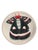 This striking, artisanal studio ceramic plate features a bold, graphic illustration of a moth (resembling a Cecropia or...