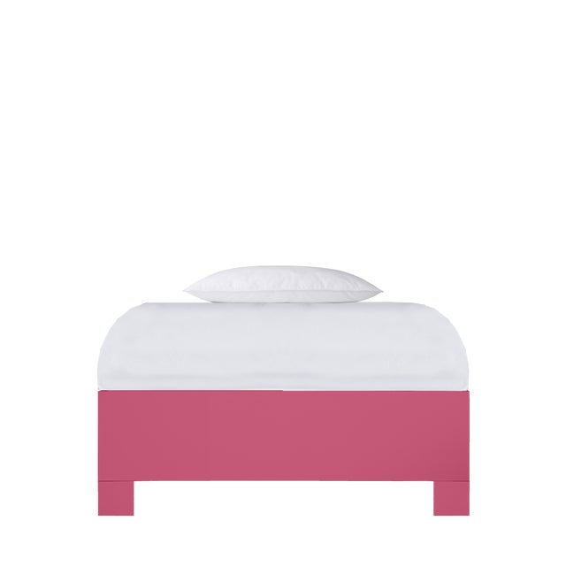 Wood Silas Platform Bed Twin Extra Long - Pink For Sale - Image 7 of 12